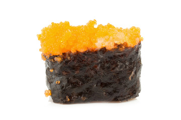 Japanese Cuisine Sushi. single. one. on white background.