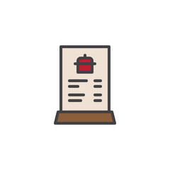 Restaurant menu filled outline icon