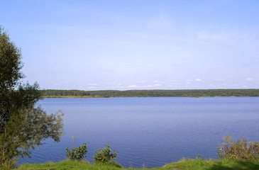 Fototapeta na wymiar Blue lake, summer landscape, Belarus