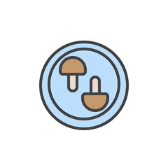 Mushrooms on plate filled outline icon