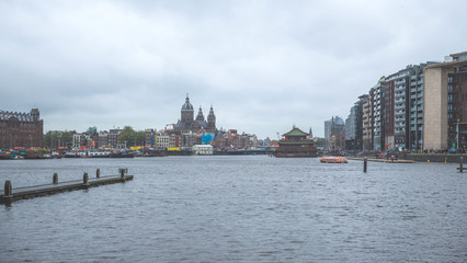 Dutch landscape with water canals