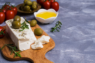 Cheese feta with olives