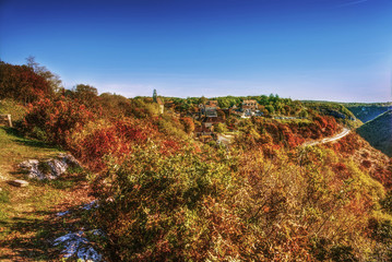 Automne multicolore dans la région de Sud-Ouest de France, Rocamadour 