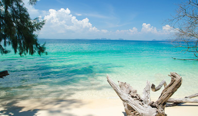 thailand landscape photo of island on trang province with blue sky and sea