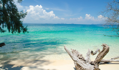 Calm Sea Ocean And Blue Sky Background