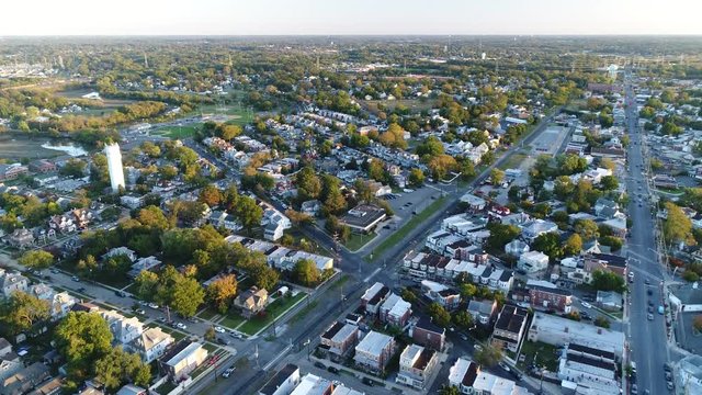 Aerial View of Delaware Riverfront Port City Gloucester New Jersey