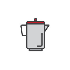 Kettle filled outline icon