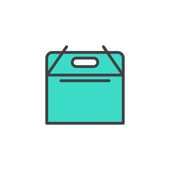 Take away food bag filled outline icon