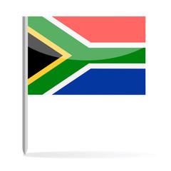 South Africa Flag Pin Vector Icon