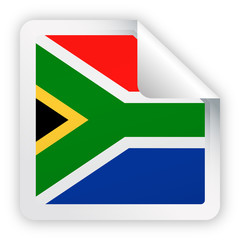 South Africa Flag Vector Square Corner Paper Icon
