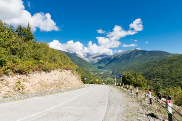 empty mountain road in Svaneti. Georgia