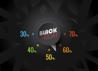 Black Friday infographics concept. For Web and Mobile Applications, 
art illustration template design, business infographic and social media,
modern decoration.