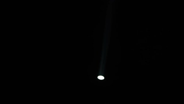 Realistic footage of stage light flashing rays spotlights through smoke. Great as a natural stage background for different projects!!!