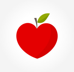 Heart shaped red apple