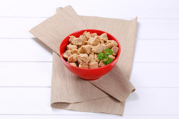 cubes of soy meat
