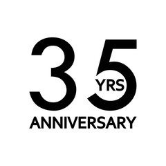 35 years anniversary icon. Anniversary decoration template. Celebrating and birthday emblem. Vector illustration.