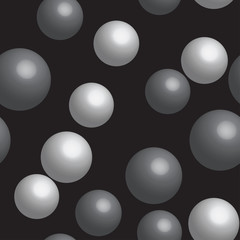 Gray Bubbles on Black Seamless Pattern