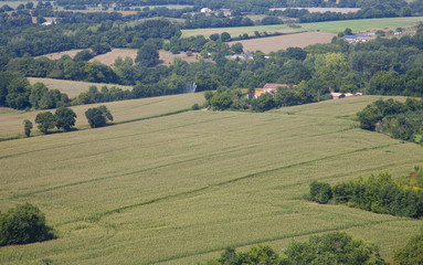 Fototapeta na wymiar Areal view at field in Vendee, France