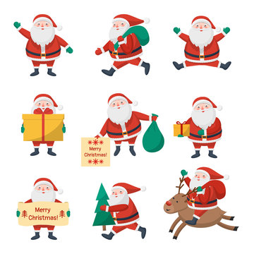 Set of Santa Claus vector icons