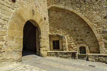 sight of the streets of the medieval people of Pals in Gerona, Spain.