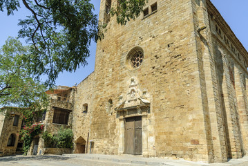 sight of the church of the medieval people of Pals in Gerona, Spain.