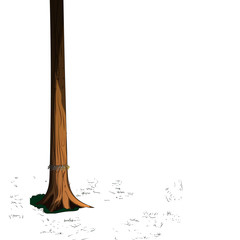Long tree vector illustration