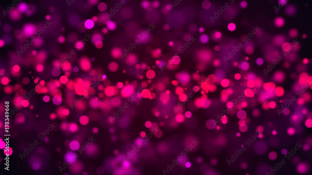 Poster purple bokeh abstract background. digital illustration. 3d rendering