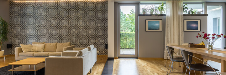 Fototapeta premium Gentle division of open space at home