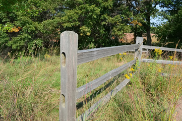 Fototapeta na wymiar Fence in the prairie landscape