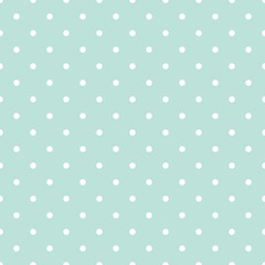 Blue and white polka dot baby seamless vector pattern. Cute kid repeat background for fabric textile, muslin blanket and wallpaper design.