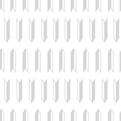 Light gray geometric arrows seamless pattern design. Tribal white repeat background for textile and wallpaper.
