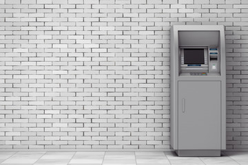 Bank Cash ATM Machine. 3d Rendering
