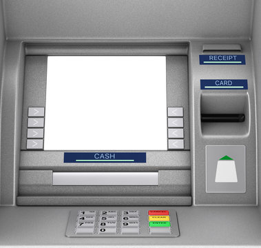 Bank Cash ATM Machine. 3d Rendering
