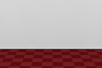 Empty Living Room's Wall with Red Carpet. 3d Rendering
