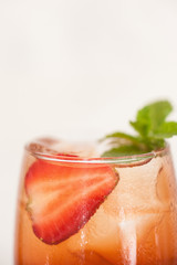 healthy drink. refreshing summer beverage. strawberry fruit cocktail concept