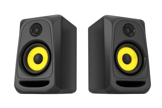 Audio Studio Acoustic Speakers. 3d Rendering