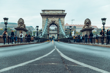 old european bridge photo with long exposure