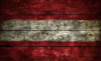 flag austria on wood
