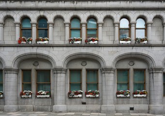 Fototapeta premium Stone building with multiple identical arched windows
