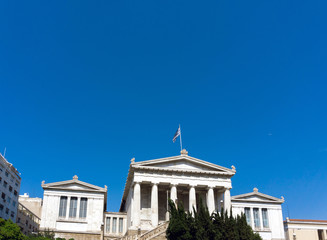 Obraz premium Street view of old buildings in Athens, Greece
