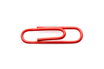 rote büroklammer, paper clip, nahaufnahme, isoliert