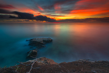 beautiful sunset from Mentawai Island Indonesia