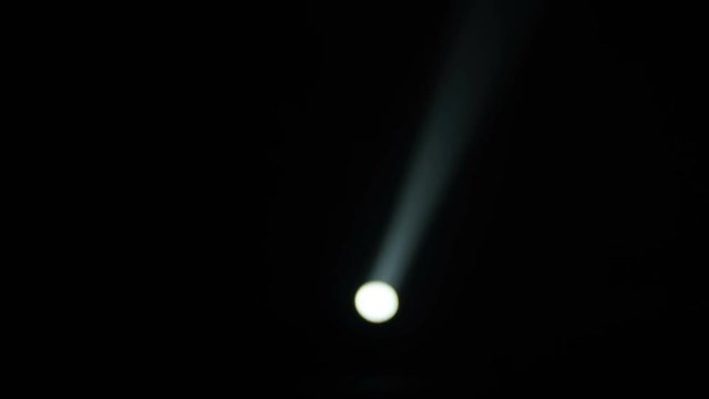 Realistic footage of stage light flashing rays spotlights through smoke. Great as a natural stage background for different projects!!!
