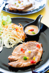 grilled pork steak