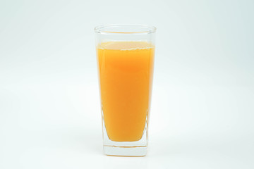 Fresh squeez orange juice isolated on white background