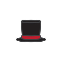 Top hat filled outline icon, line vector sign, linear colorful pictogram isolated on white. Symbol, logo illustration. Pixel perfect vector graphics