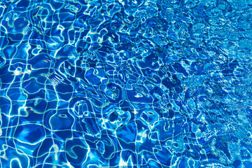 Water surface in turquoise swimming pool