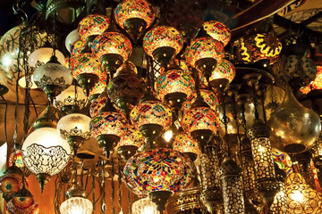 Turkish traditional lanterns, lamps Grand bazaar Istanbul