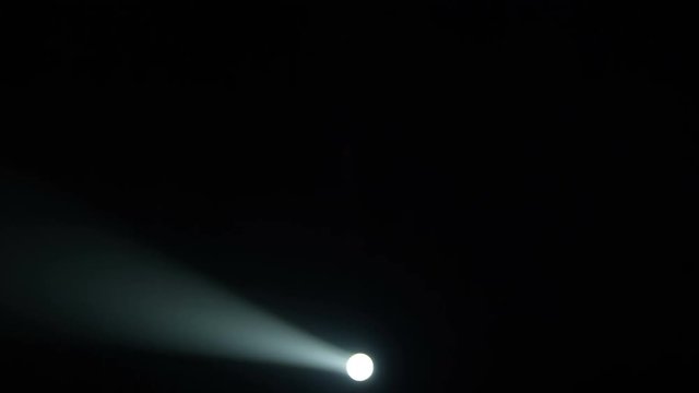 Realistic footage of stage light flashing rays spotlights through smoke. Great as a natural stage background for different projects!!!
