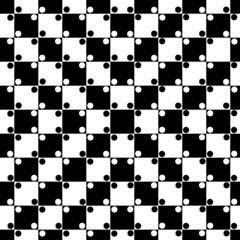 Seamless optical illusion - black & white checkered pattern with parallel lines
